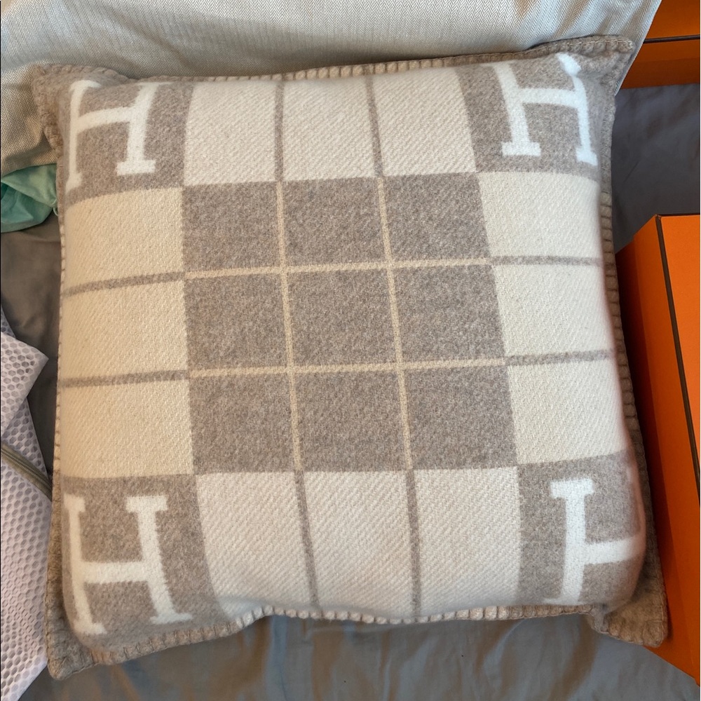 Hermes cashmere Avalon pillow cushion